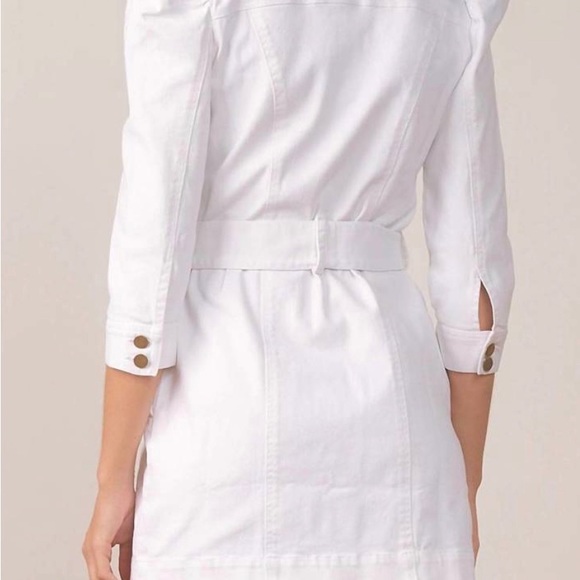 ELAN White Distressed Denim Button Up Belted Dress NWOT - Picture 4 of 12